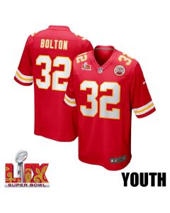 Nick Bolton #32 Kansas City Chiefs Super Bowl LIX YOUTH Jersey – Red