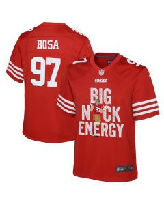 Nick Bosa 97 San Francisco 49ers Big Nick Energy Game YOUTH Jersey – Scarlet
