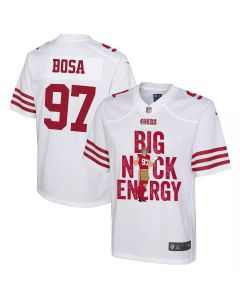 Nick Bosa 97 San Francisco 49ers Big Nick Energy Game YOUTH Jersey – White