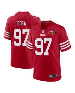 Nick Bosa 97 San Francisco 49ers NFC Champions Patch Game Men Jersey – Scarlet