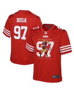 Nick Bosa 97 San Francisco 49ers Run Bosa Run Game YOUTH Jersey – Scarlet