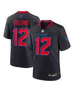 Nico Collins 12 Houston Texans 2nd Alternate Game Men Jersey – Navy