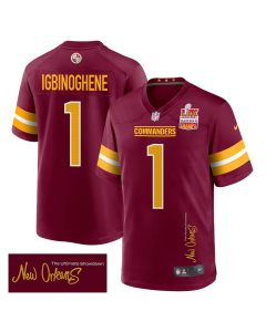 Noah Igbinoghene 1 Washington Commanders Super Bowl LIX Champions Patch ‘New Orleans – The Ultimate Showdown’ EMBROIDERED Game Men Jersey – Burgundy