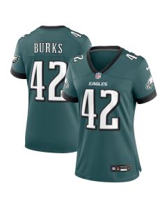 Oren Burks 42 Philadelphia Eagles Women Game Jersey – Midnight Green