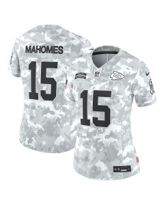 Patrick Mahomes 15 Kansas City Chiefs Women’s 2024 Salute to Service Limited Jersey – Arctic Camo