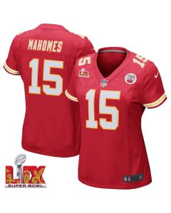 Patrick Mahomes #15 Kansas City Chiefs Super Bowl LIX Women’s Jersey – Red