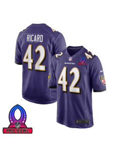 Patrick Ricard 42 Baltimore Ravens 2025 Pro Bowl Patch Game Men Jersey – Purple