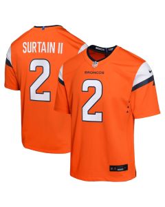Patrick Surtain II 2 Denver Broncos Game YOUTH Jersey – Orange