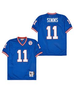 Phil Simms 11 New York Giants Spider Lockhart 43 Patch Throwback Men Jersey – Blue