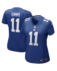 Phil Simms 11 New York Giants Women Game Retired Jersey – Royal
