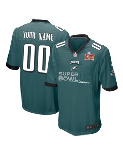 Philadelphia Eagles Super Bowl LIX Champions Under The Lights Game Men Jersey – Midnight Green