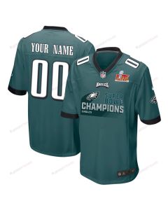 Philadelphia Eagles Super Bowl LIX Champions V4 Game Men Custom Jersey – Midnight Green