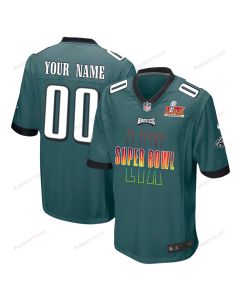 Philadelphia Eagles Super Bowl LIX Game Men Custom Jersey – Midnight Green