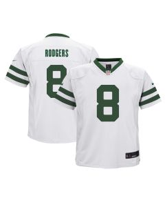 Preschool New York Jets Aaron Rodgers Legacy White Game Jersey