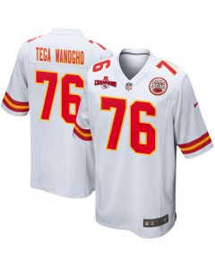 Prince Tega Wanogho 76 Kansas City Chiefs AFC Champions Patch Game Men Jersey – White