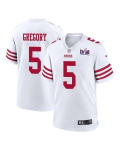 Randy Gregory 5 San Francisco 49ers Super Bowl LVIII Patch Game Men Jersey – White