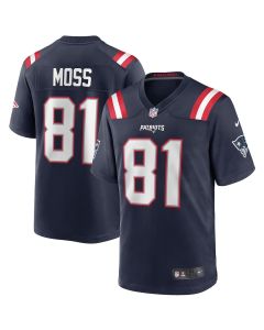 Randy Moss 81 New England Patriots Men Game Retired Jersey – Navy