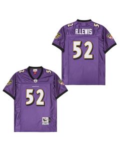 Ray Lewis 52 Baltimore Ravens Throwback Men Jersey – Purple
