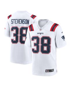 Rhamondre Stevenson 38 New England Patriots Men Game Jersey – White