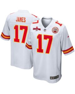 Richie James 17 Kansas City Chiefs AFC Champions Patch Game Men Jersey – White