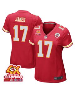 Richie James 17 Kansas City Chiefs Super Bowl LVIII Champions 4X Game Women Jersey – Red