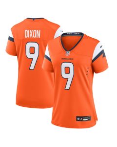 Riley Dixon 9 Denver Broncos Women’s Team Game Jersey – Orange