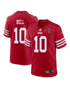 Ronnie Bell 10 San Francisco 49ers NFC Champions Patch Game Men Jersey – Scarlet