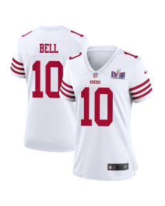 Ronnie Bell 10 San Francisco 49ers Super Bowl LVIII Patch Game Women Jersey – White