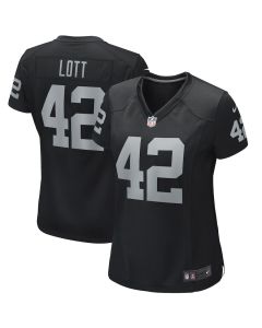 Ronnie Lott 42 Las Vegas Raiders Women Game Retired Jersey – Black