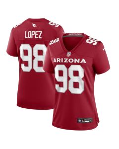 Roy Lopez 98 Arizona Cardinals Women’s Game Jersey – Cardinal