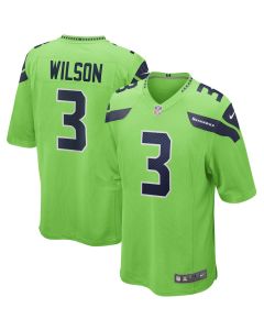 Russell Wilson 3 Seattle Seahawks Men Alternate Game Jersey – Neon Green