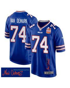 Ryan Van Demark 74 Buffalo Bills Super Bowl LIX Champions Patch ‘New Orleans – Where Passion Ignites’ EMBROIDERED Game Men Jersey – Royal