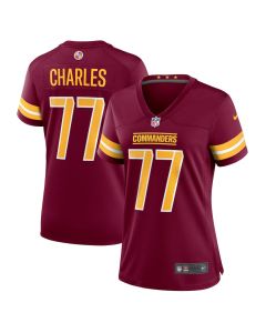 Saahdiq Charles 77 Washington Commanders Women Game Jersey – Burgundy