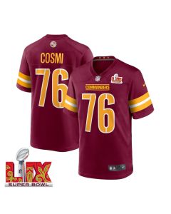 Sam Cosmi #76 Washington Commanders Super Bowl LIX Jersey – Men’s – Burgundy