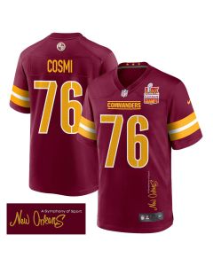 Sam Cosmi 76 Washington Commanders Super Bowl LIX Champions Patch ‘New Orleans – A Symphony of Sport’ EMBROIDERED Game Men Jersey – Burgundy
