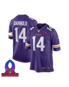Sam Darnold 14 Baltimore Ravens 2025 Pro Bowl Patch Game Men Jersey – Purple
