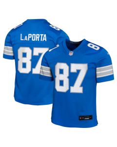 Sam LaPorta 87 Detroit Lions Team Player Game YOUTH Jersey – Blue