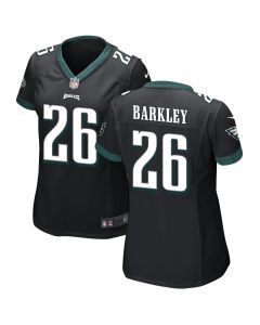 Saquon Barkley 26 Philadelphia Eagles Alternate Game Women Jersey – Black