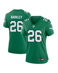 Saquon Barkley 26 Philadelphia Eagles Alternate Game Women Jersey – Kelly Green