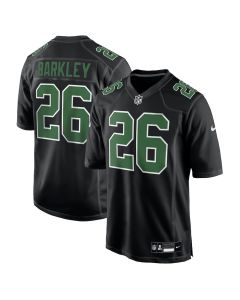 Saquon Barkley 26 Philadelphia Eagles Fashion Game Men Jersey – Carbon Black/Kelly Green