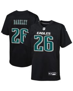 Saquon Barkley 26 Philadelphia Eagles Fashion Game YOUTH Jersey – Carbon Black