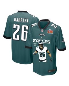 Saquon Barkley 26 Philadelphia Eagles ‘Say-Say’ Game Men Jersey – Midnight Green