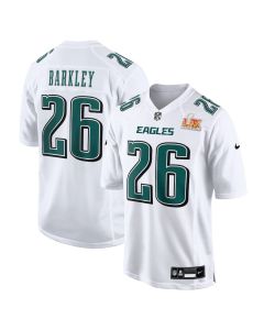 Saquon Barkley 26 Philadelphia Eagles Super Bowl LIX Fashion Game Player Jersey – Tundra White