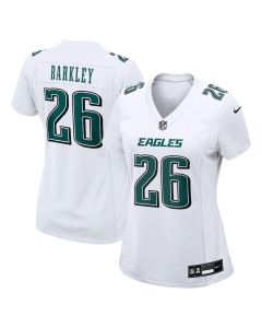 Saquon Barkley 26 Philadelphia Eagles Women’s Fashion Game Jersey – Tundra White