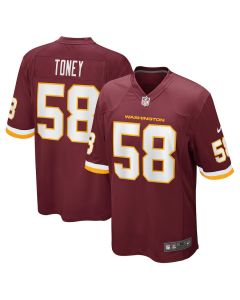 Shaka Toney 58 Washington Football Team Men Game Jersey – Burgundy