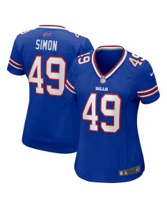 Shayne Simon 49 Buffalo Bills Women’s Game Jersey – Royal
