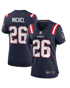 Sony Michel 26 New England Patriots Women Game Jersey – Navy