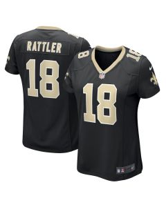 Spencer Rattler 18 New Orleans Saints Women’s Game Jersey – Black