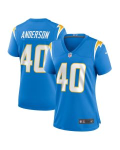 Stephen Anderson 40 Los Angeles Chargers Game Women Jersey – Powder Blue