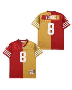 Steve Young 8 San Francisco 49ers Two-Toned Throwback Men Jersey – Yellow/Red